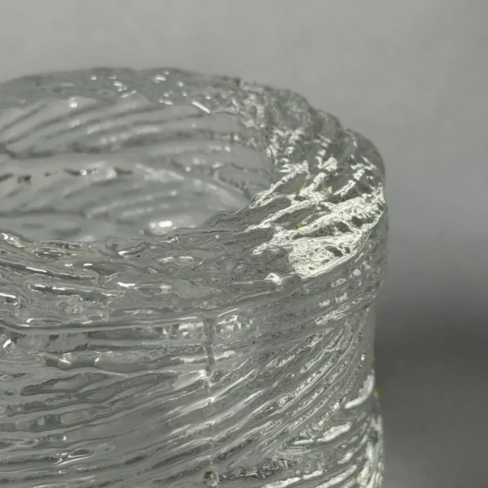 Set of 2 Simon Pearce Echo Lake Wrapped Glass Tealight Votive Candle Holders